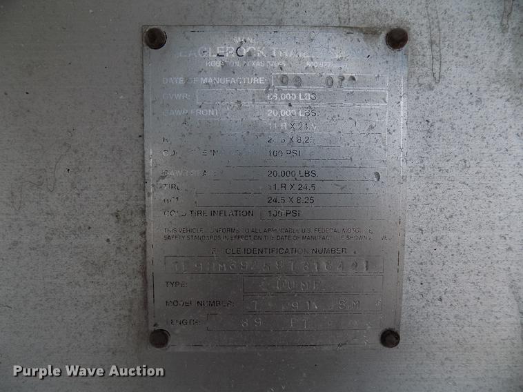 image for item DD3550 2008 Eaglerock T-91-SM end dump trailer