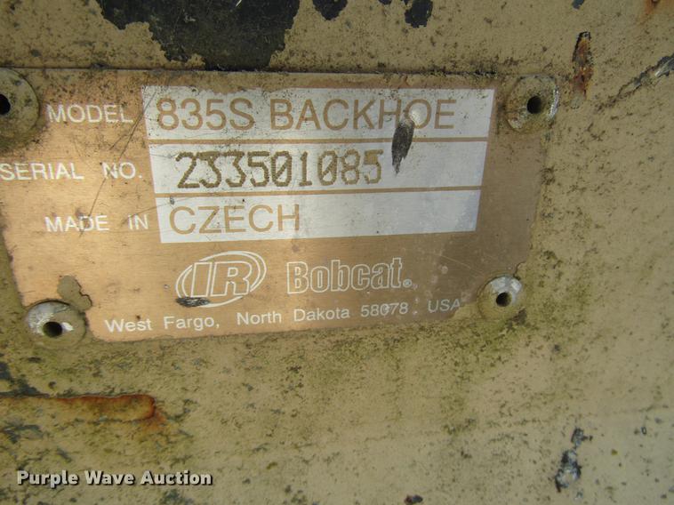 image for item DD3891 Bobcat 835S skid steer backhoe