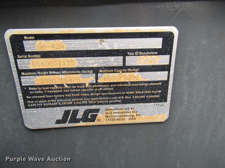 image for item DD3923 2007 JLG G6-42A telehandler
