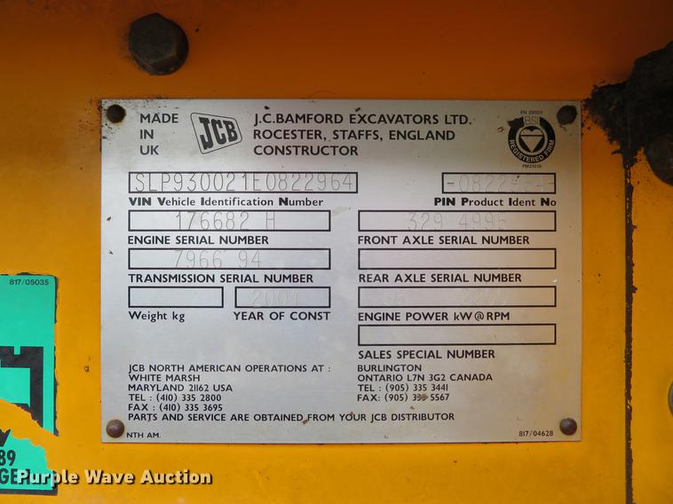 image for item DE5049 2001 JCB 930 forklift