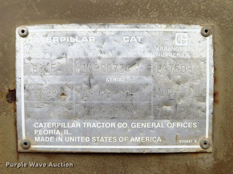 image for item DE5063 1987 Caterpillar 631E conventional scraper