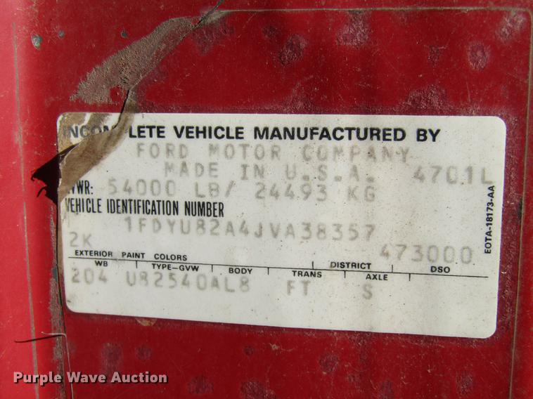 image for item DE5949 1988 Ford LT8000 dump truck