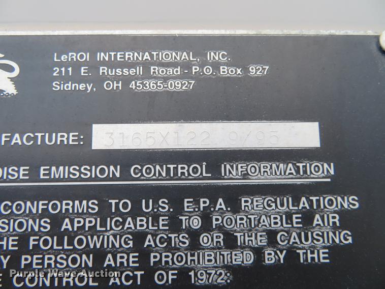 image for item DE6396 1995 Leroi 1600 Versatrol air compressor