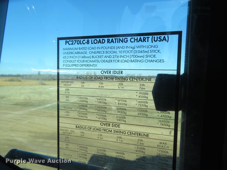 image for item DE6553 2007 Komatsu PC270LC-8 excavator