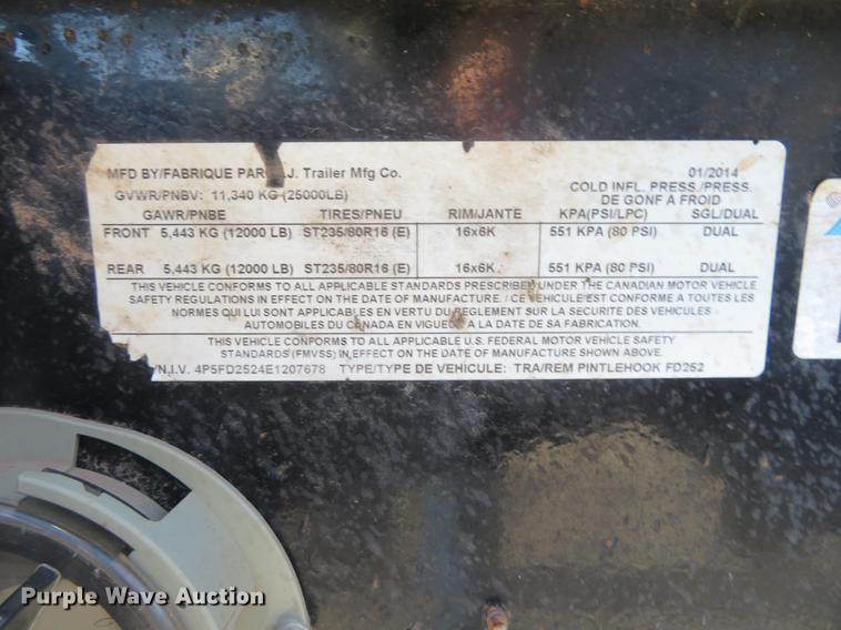 image for item DE6569 2014 PJ equipment trailer