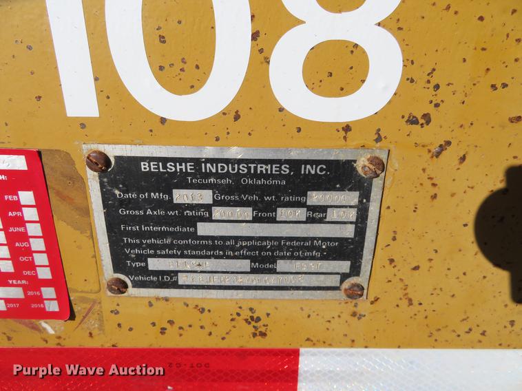 image for item DE6572 2013 Belshe FB9T equipment trailer