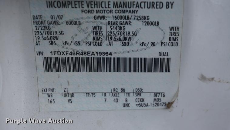 image for item DF1693 2008 Ford F450 Super Duty flat bed truck