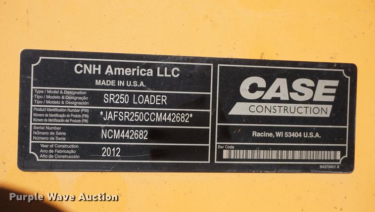 image for item DF1695 2012 Case SR250 skid steer