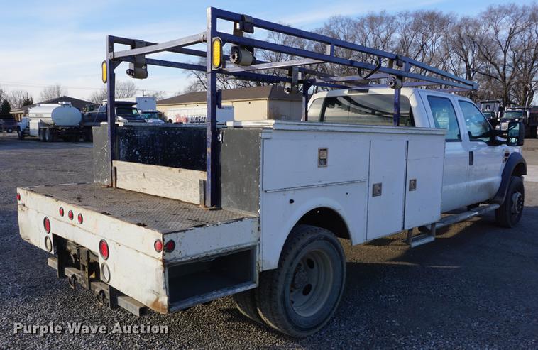 image for item DF1696 2008 Ford F550 Super Duty Crew Cab utility bed truck