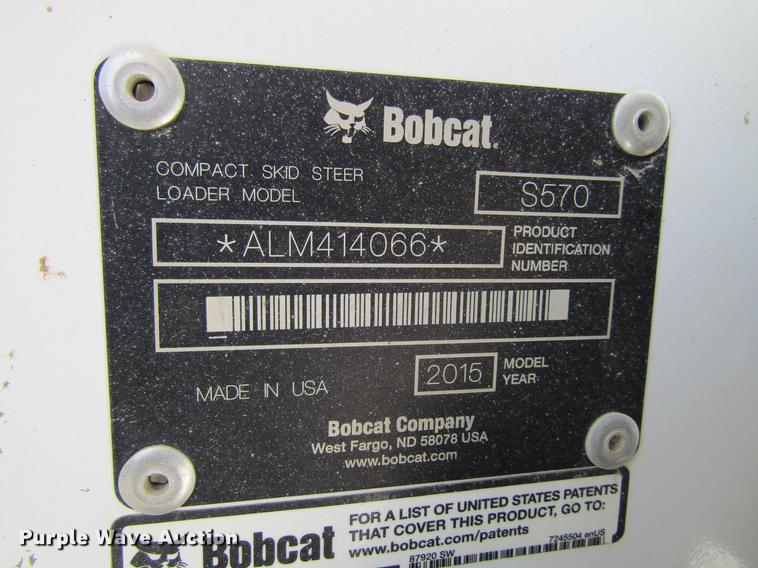 image for item DF3898 2015 Bobcat S570 skid steer