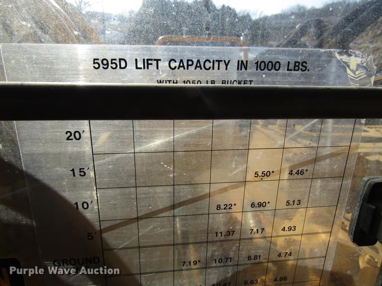 image for item DF3901 1993 John Deere 595D rubber tire excavator