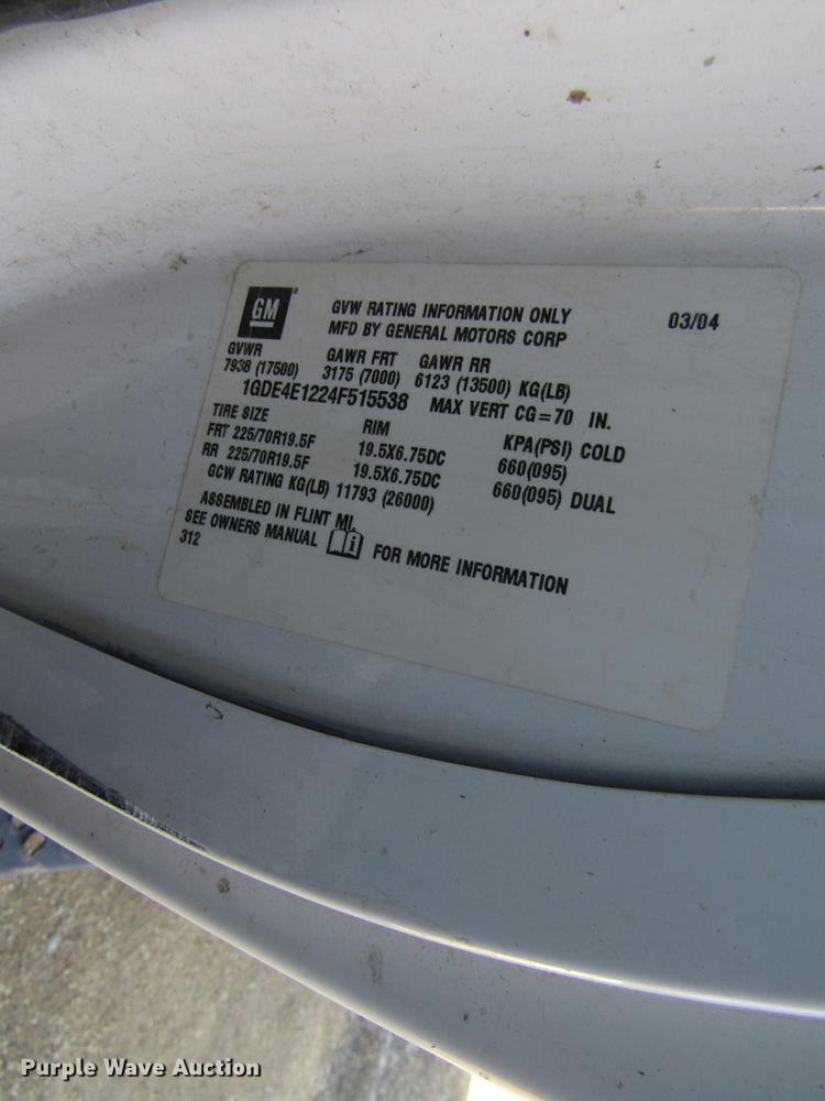 image for item DF3903 2004 GMC C4500 utility truck