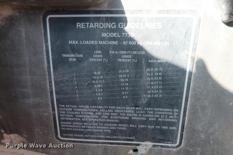 image for item DG3252 1996 Caterpillar 773D haul truck