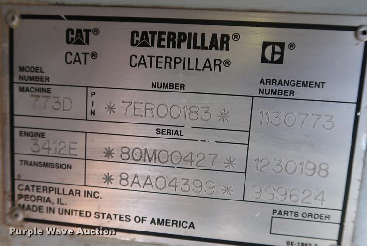 image for item DG3252 1996 Caterpillar 773D haul truck