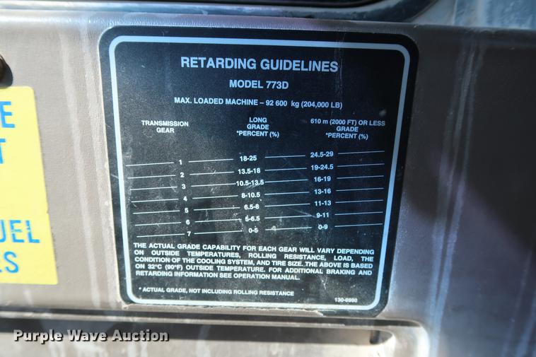 image for item DG3253 1999 Caterpillar 773D haul truck