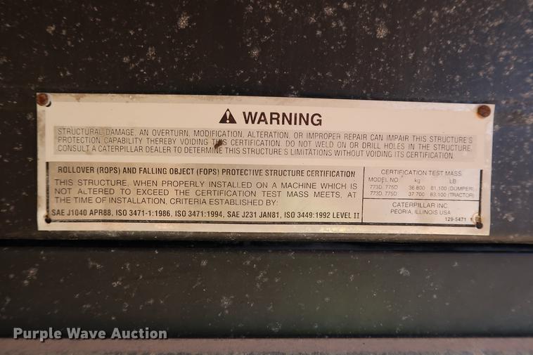 image for item DG3253 1999 Caterpillar 773D haul truck