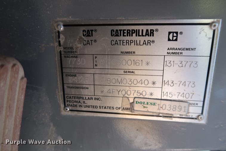 image for item DG3253 1999 Caterpillar 773D haul truck