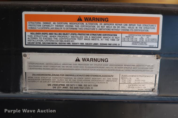 image for item DG3262 2000 Caterpillar 775D haul truck
