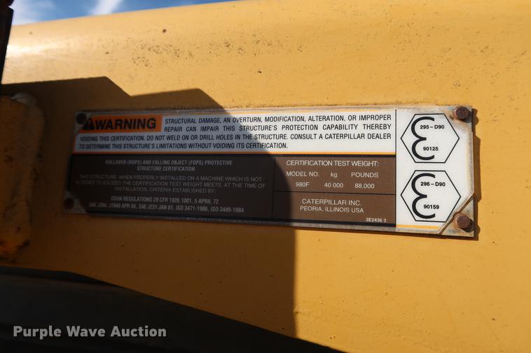 image for item DG3279 1995 Caterpillar 980F Series II wheel loader