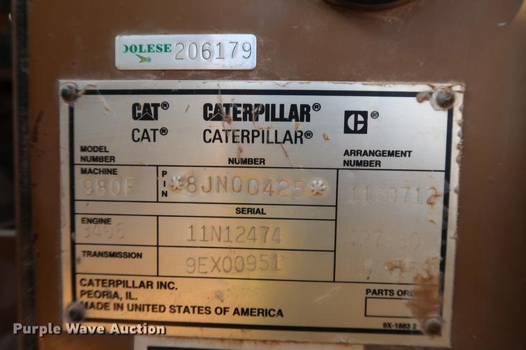 image for item DG3279 1995 Caterpillar 980F Series II wheel loader