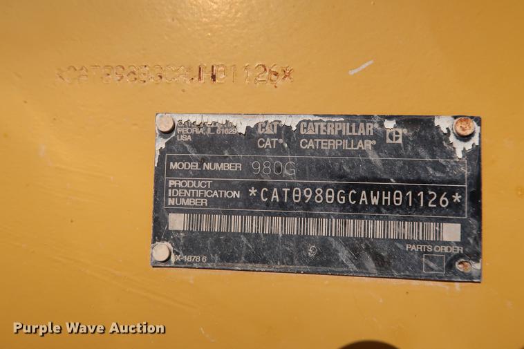 image for item DG3283 2003 Caterpillar 980G Series II wheel loader