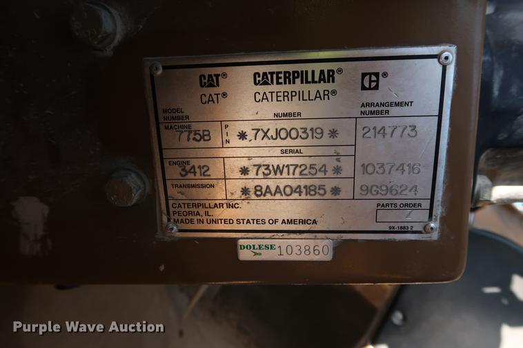 image for item DG3284 1996 Caterpillar 775B haul truck