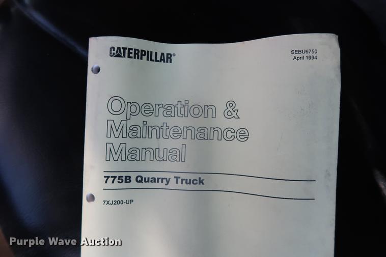 image for item DG3284 1996 Caterpillar 775B haul truck