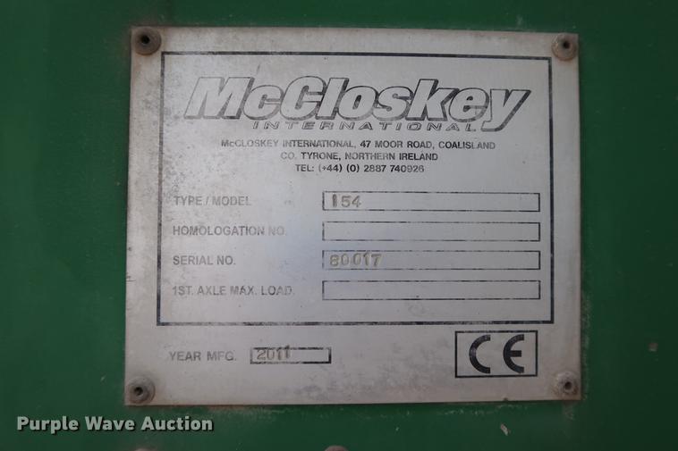 image for item DG3285 2011 McCloskey I54 crusher