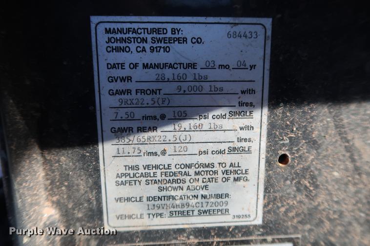 image for item DG3293 2004 Allianz Johnston 4000 street sweeper