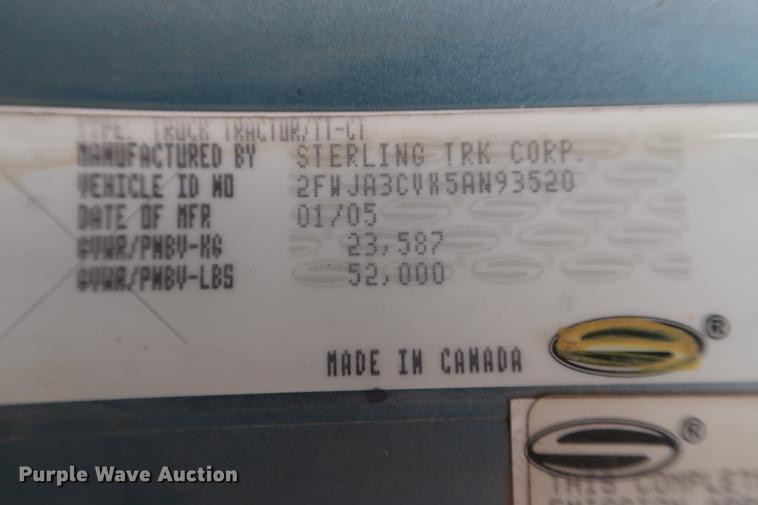 image for item DG3299 2005 Sterling A-Line semi truck