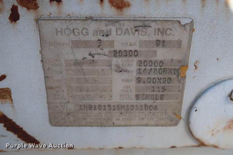 image for item DG3300 1991 Hogg Davis HP650 reel trailer