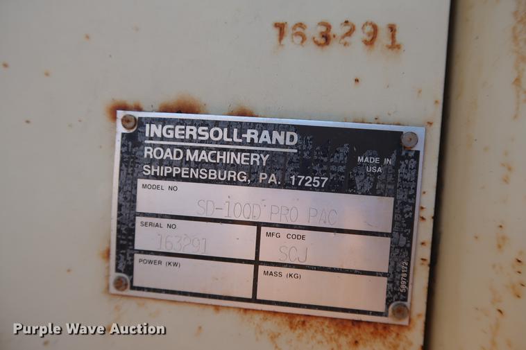 image for item DG3301 2000 Ingersoll Rand SD-100D single drum vibratory roller