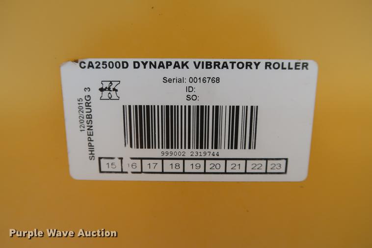 image for item DG3303 2015 Dynapac CA2500D single drum vibratory roller