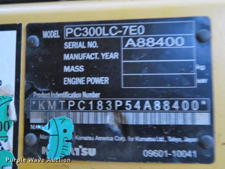 image for item DG3755 2006 Komatsu PC300LC-7E0 excavator