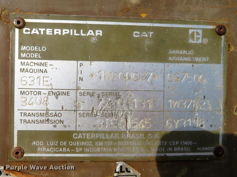 image for item DG3756 1988 Caterpillar 631E conventional scraper