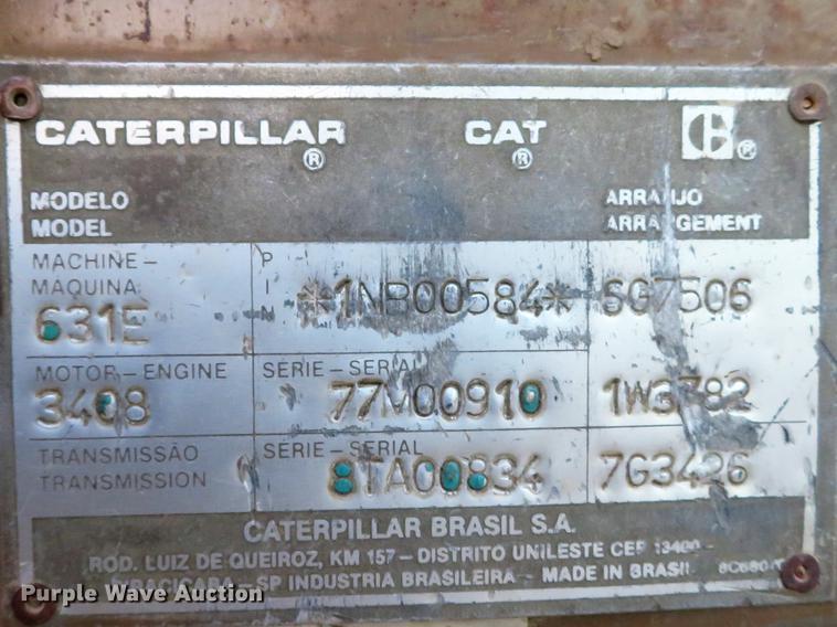 image for item DG3757 1988 Caterpillar 631E conventional scraper
