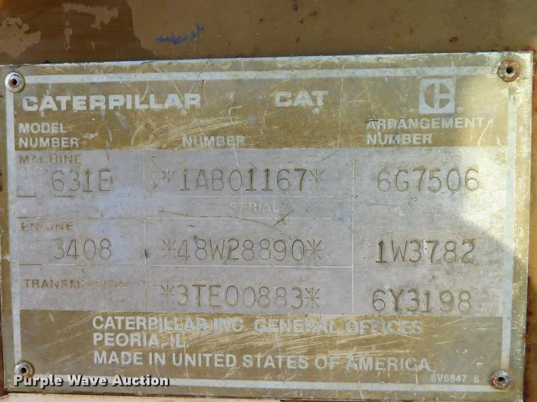 image for item DG3758 1989 Caterpillar 631E conventional scraper