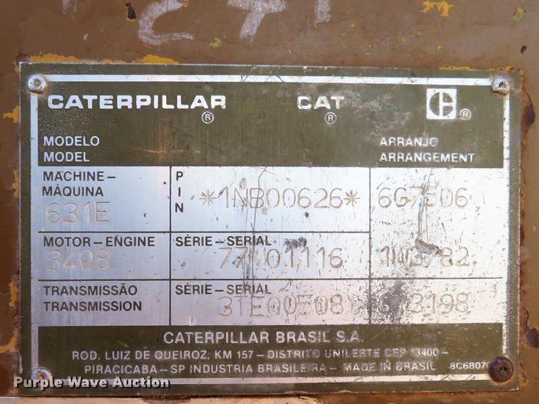 image for item DG3759 1988 Caterpillar 631E conventional scraper