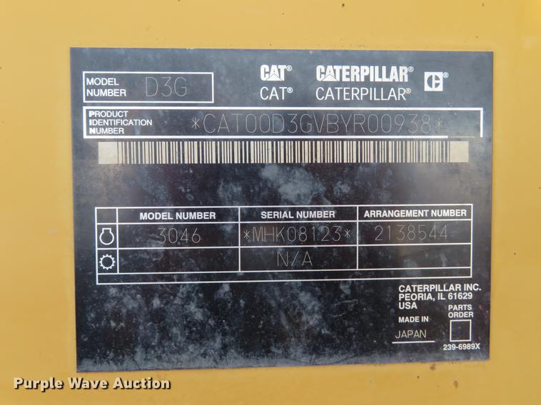 image for item DG3767 2005 Caterpillar D3G LGP dozer