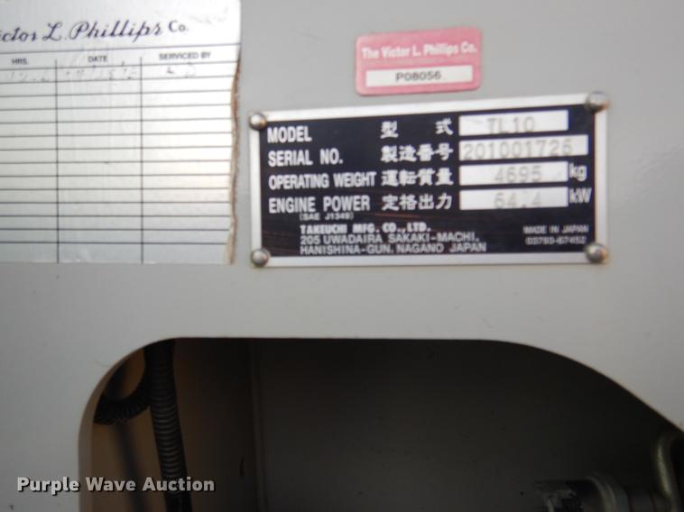 image for item DX9459 2015 Takeuchi TL10 skid steer