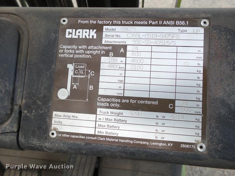 image for item EI9715 Clark CGC25 forklift