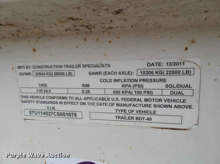 image for item EI9718 2012 CTS bottom dump trailer