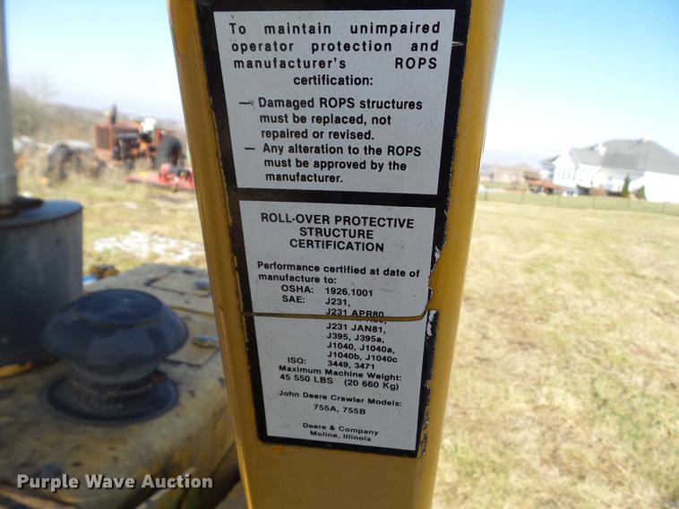 image for item EM9016 1990 John Deere 755B track loader