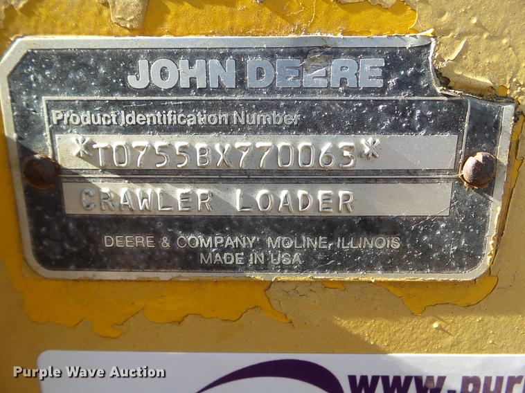 image for item EM9016 1990 John Deere 755B track loader