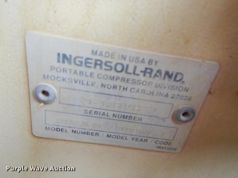 image for item ER9288 Ingersoll Rand 185 air compressor