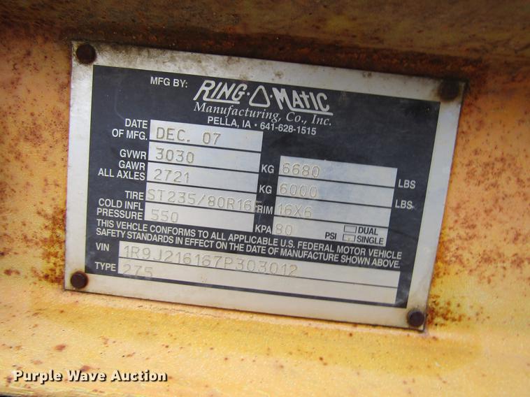 image for item EU9537 2007 Ring Omatic 275 vacuum excavator trailer