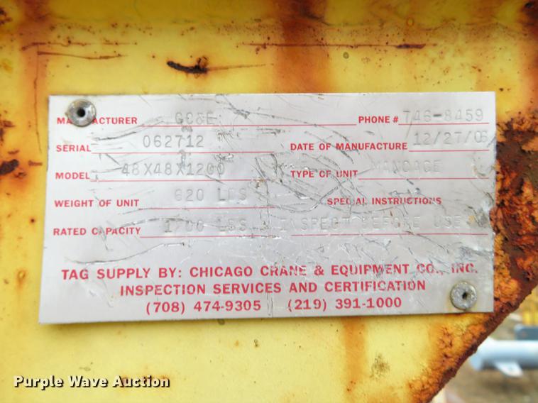 image for item EV9540 Chicago Crane 48X48X1200 man basket