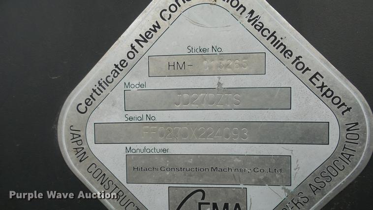 image for item FI9321 2006 John Deere 27D mini excavator