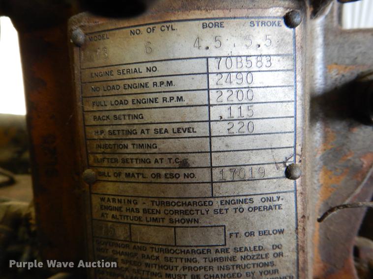 image for item FS9492 Caterpillar 1673 motor grader engine block