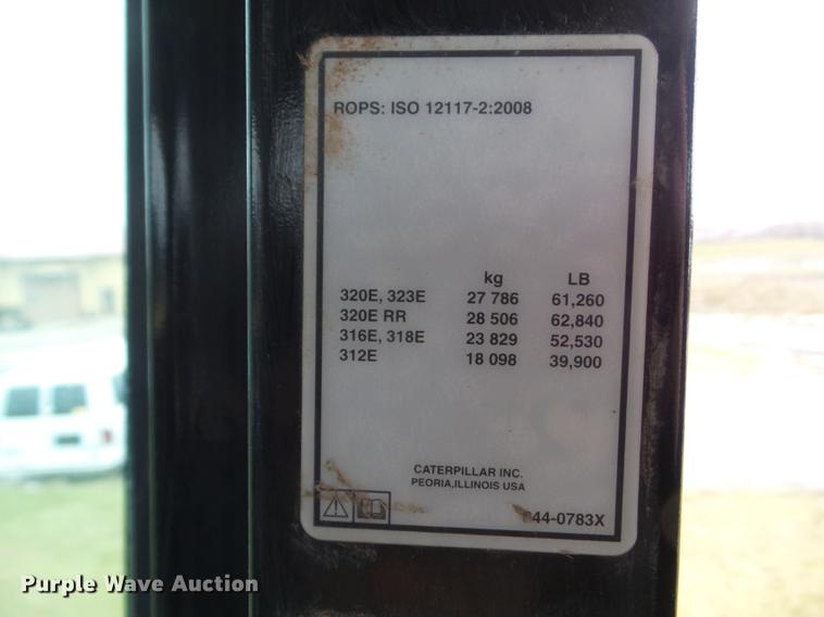 image for item L5728 2013 Caterpillar 320EL excavator